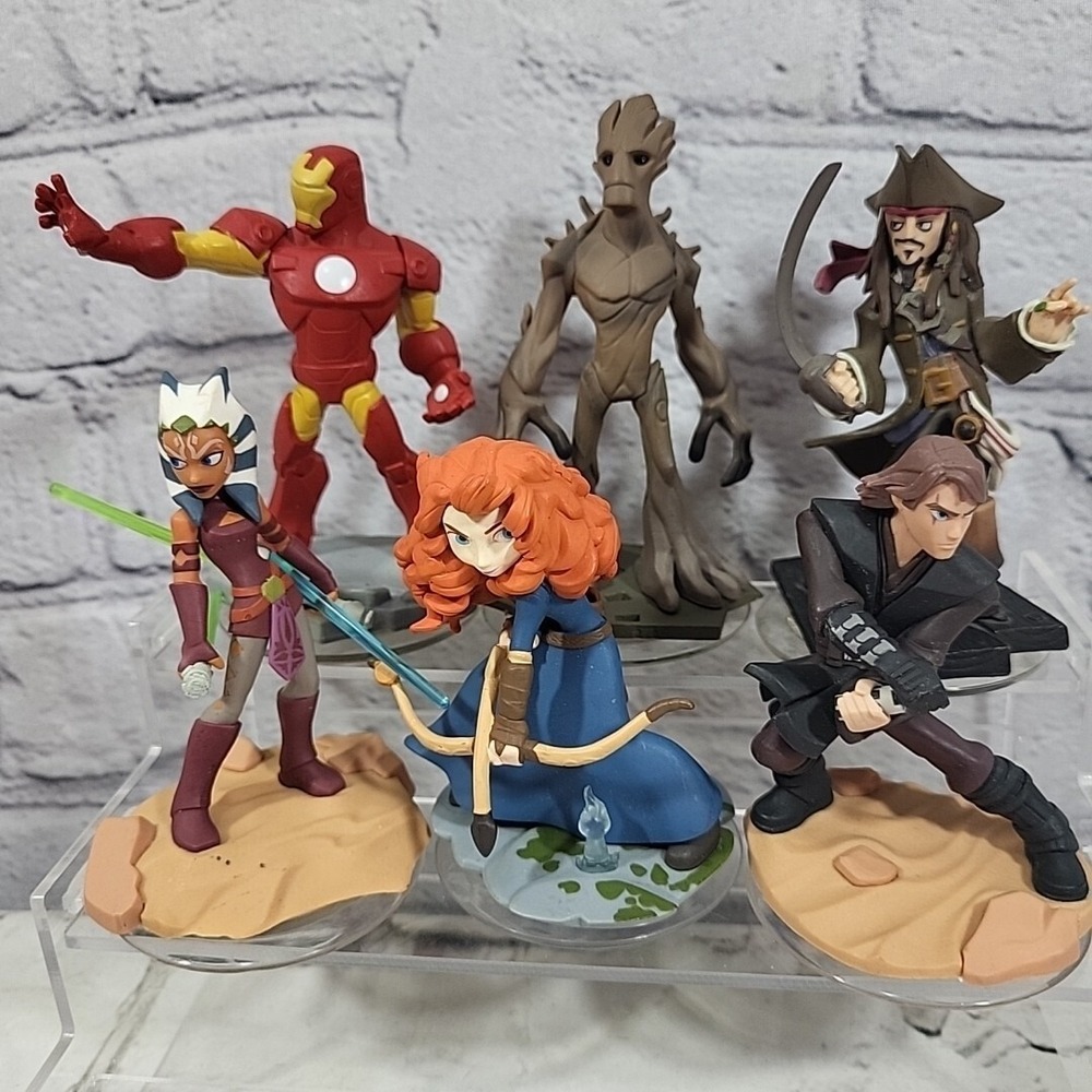 Disney infinity Figures Lot of 6 Brave Ironman Groot Captain Jack
